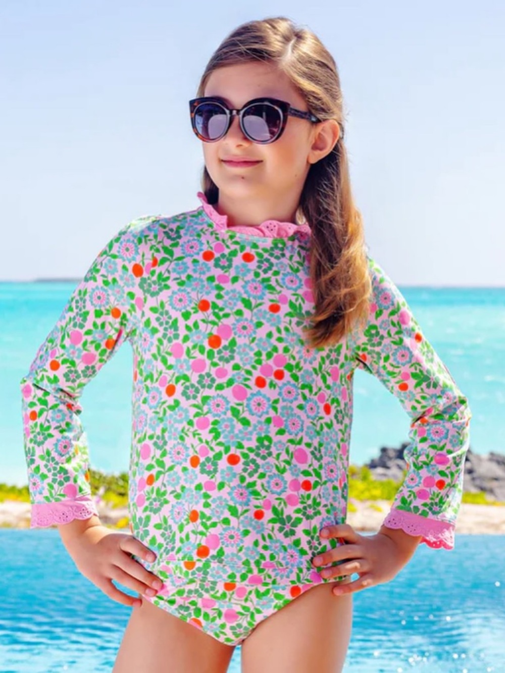 TBBC Wave Spotter Swim Set Size 8 Natchez and Nectarines NWT